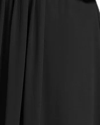 Floral Applique Sleeveless Chiffon Long Formal Evening Dress | Black