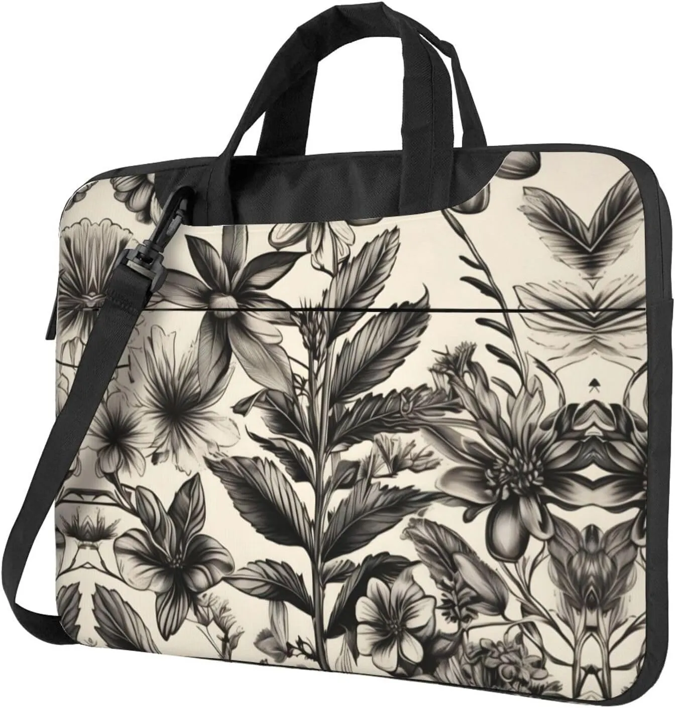 Floral Herbs Botanical Pattern Laptop Bag - Shockproof & Stylish Laptop Handbag For Unique And Safe Laptop Transportation