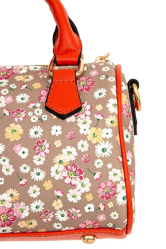 Floral Print Mini Satchel Bag