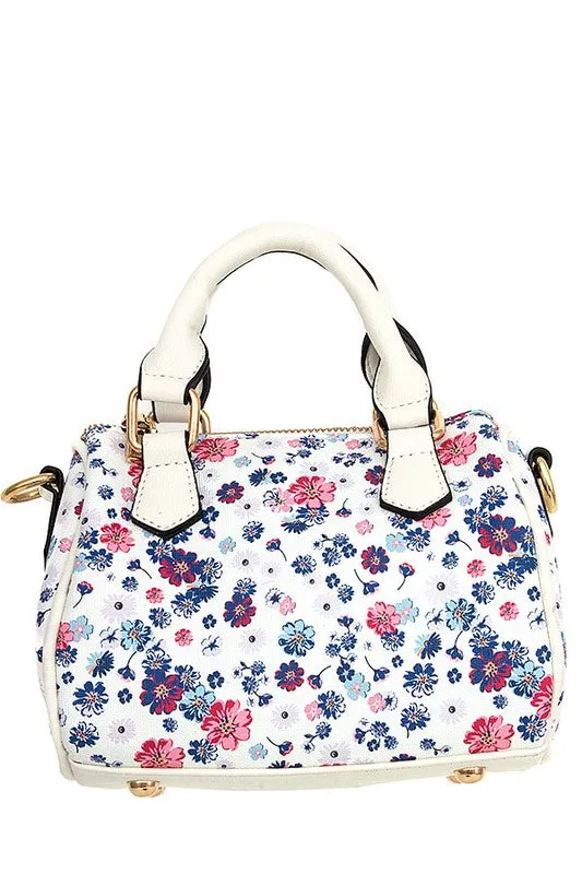 Floral Print Mini Satchel Bag