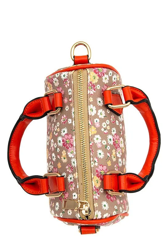 Floral Print Mini Satchel Bag