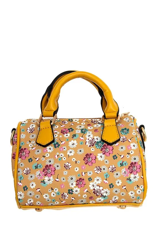Floral Print Mini Satchel Bag