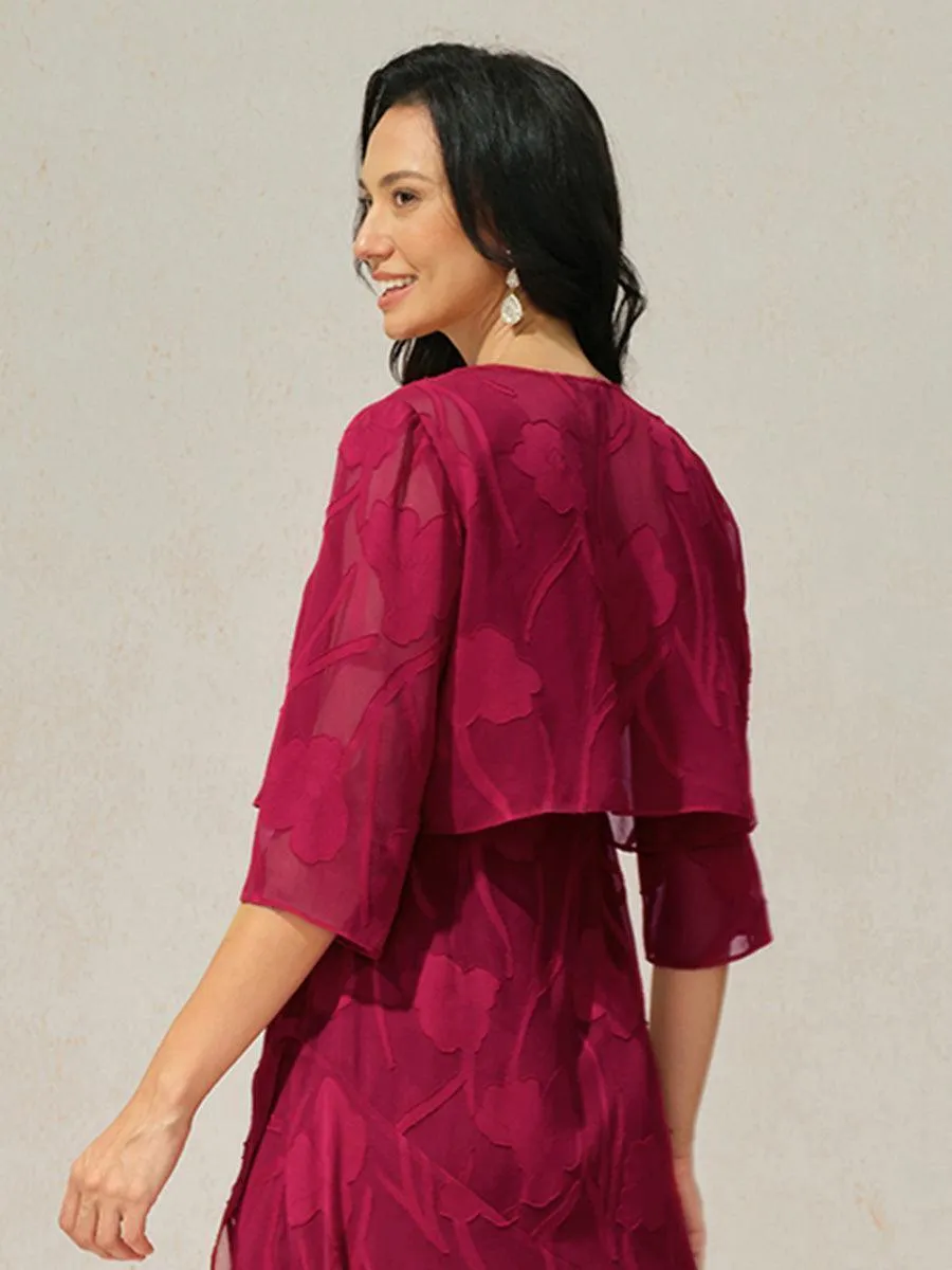 Floral Sheer Chiffon 3/4 Sleeve Cardigan