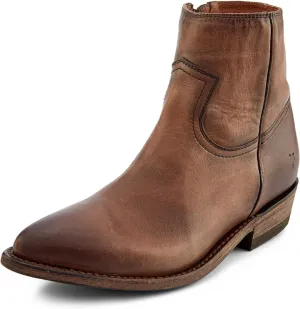 Frye Billy Inside Zip Booties for Women Crafted from Antiqued Leather with Wellington Stitchwork, Brass Hardware - 5 ¾” Shaft