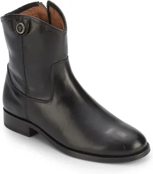 Frye Melissa Button Short 2 Boots for Women Made from Italian Leather with Antique Silver or Brass Hardware, Leather Lining, and Leather Outsole – 7” Shaft Height