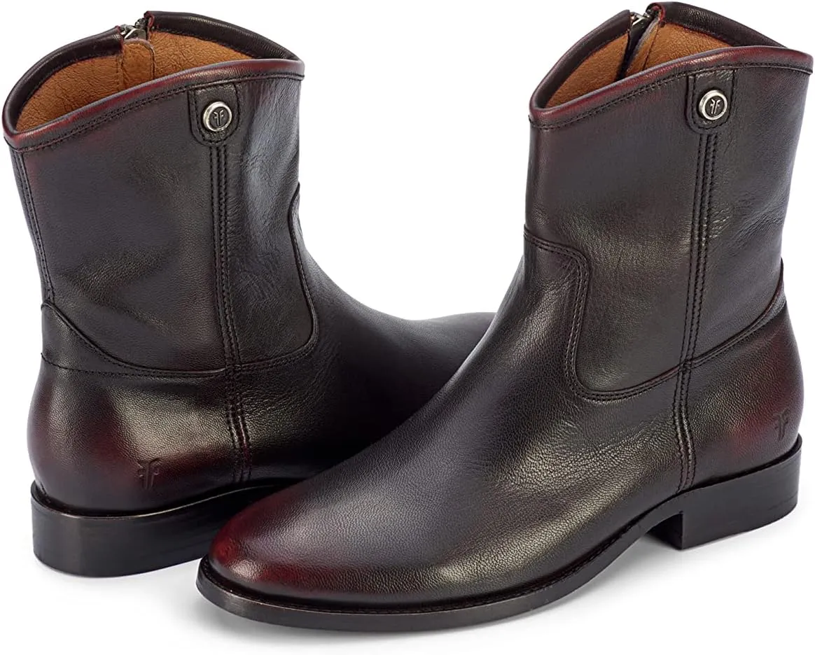 Frye Melissa Button Short 2 Boots for Women Made from Italian Leather with Antique Silver or Brass Hardware, Leather Lining, and Leather Outsole – 7” Shaft Height