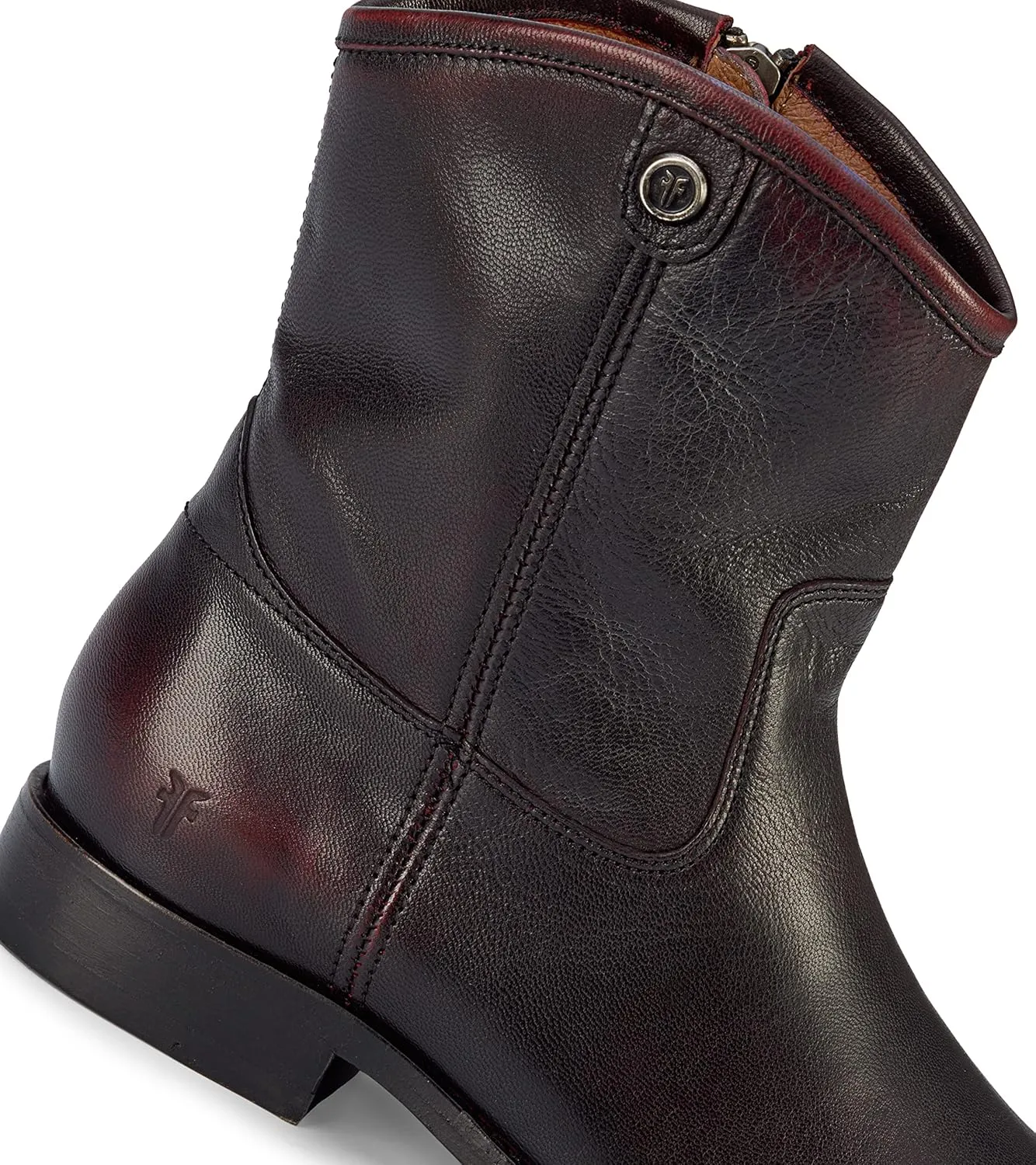 Frye Melissa Button Short 2 Boots for Women Made from Italian Leather with Antique Silver or Brass Hardware, Leather Lining, and Leather Outsole – 7” Shaft Height