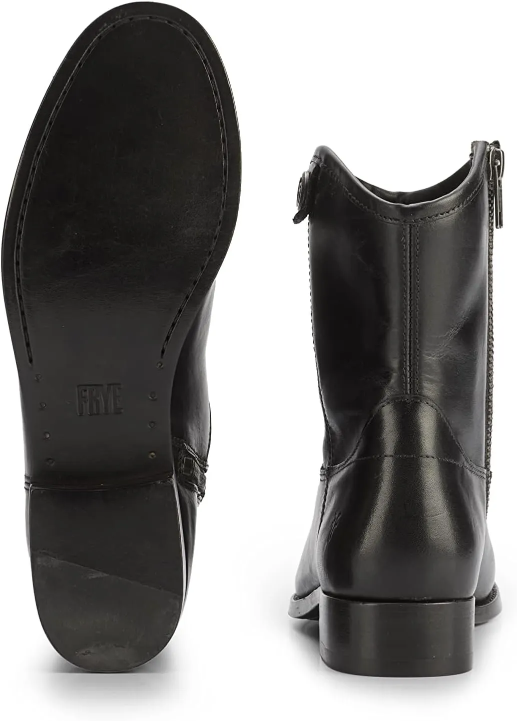 Frye Melissa Button Short 2 Boots for Women Made from Italian Leather with Antique Silver or Brass Hardware, Leather Lining, and Leather Outsole – 7” Shaft Height