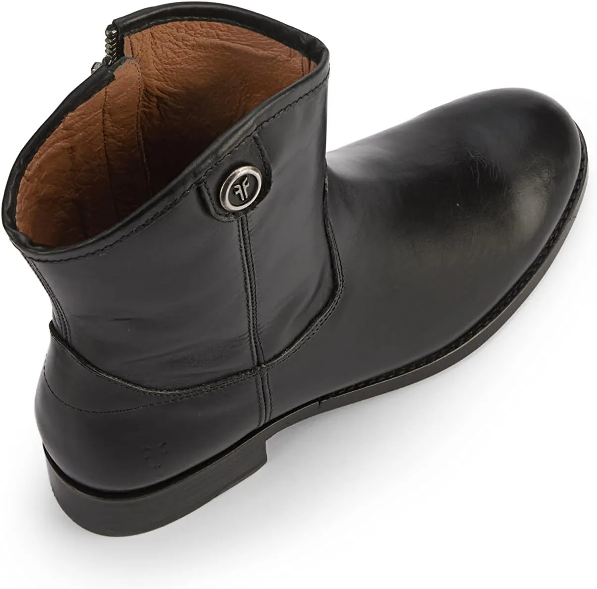 Frye Melissa Button Short 2 Boots for Women Made from Italian Leather with Antique Silver or Brass Hardware, Leather Lining, and Leather Outsole – 7” Shaft Height