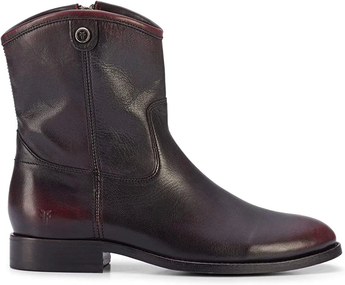 Frye Melissa Button Short 2 Boots for Women Made from Italian Leather with Antique Silver or Brass Hardware, Leather Lining, and Leather Outsole – 7” Shaft Height