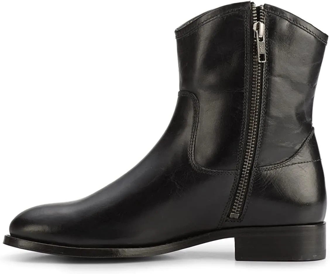 Frye Melissa Button Short 2 Boots for Women Made from Italian Leather with Antique Silver or Brass Hardware, Leather Lining, and Leather Outsole – 7” Shaft Height