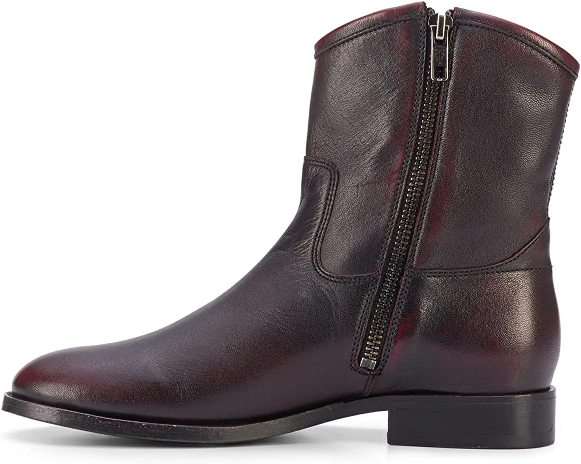 Frye Melissa Button Short 2 Boots for Women Made from Italian Leather with Antique Silver or Brass Hardware, Leather Lining, and Leather Outsole – 7” Shaft Height