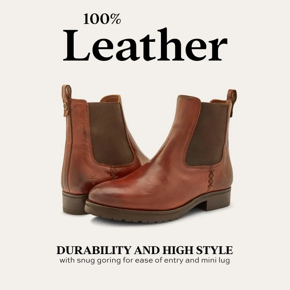 Frye Melissa Chelsea Boots for Women - Rugged and Comfortable Leather Lined Slip On Classics with Leather Outsole and Antique Metal Hardware