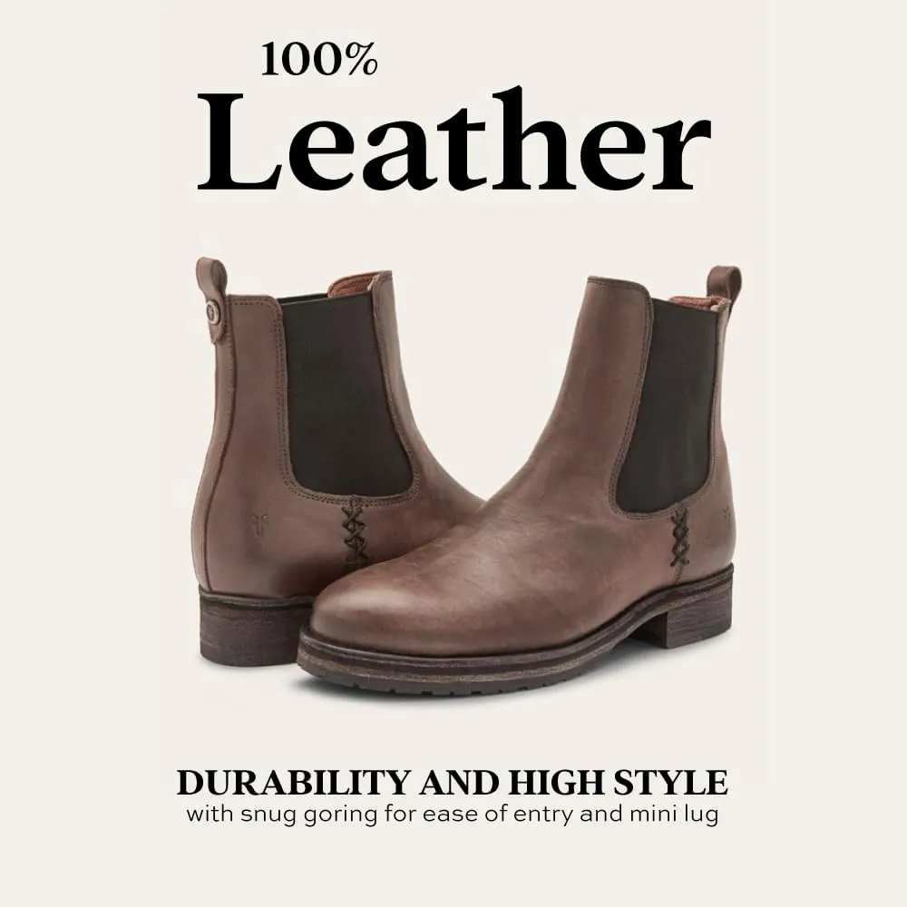 Frye Melissa Chelsea Boots for Women - Rugged and Comfortable Leather Lined Slip On Classics with Leather Outsole and Antique Metal Hardware