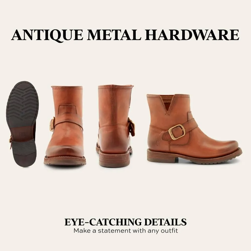 Frye Veronica Booties for Women Made from Full Grain Brush-Off Leather with Antique Metal Hardware and Waterproof, Hand-Stitched Goodyear Welt Construction