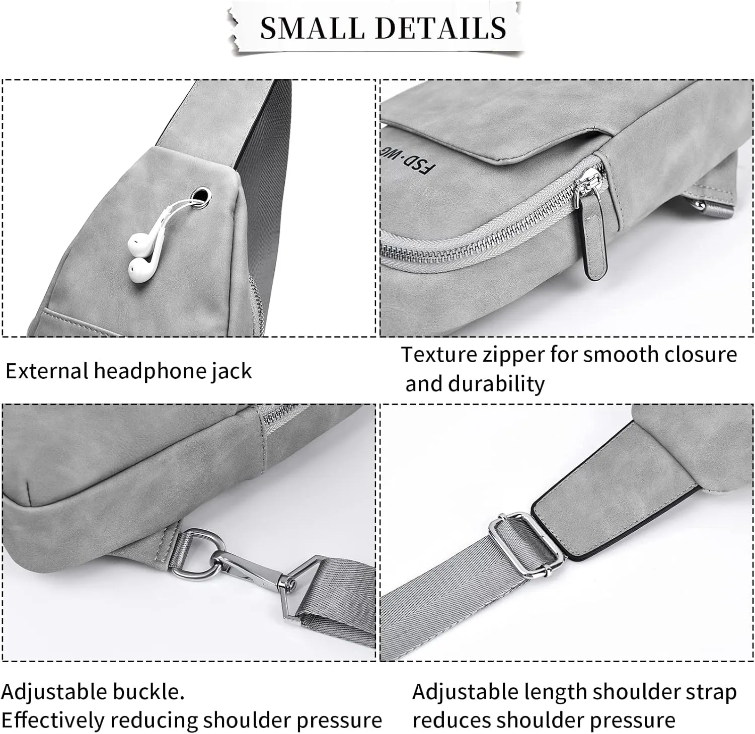 FSD.WG sling Backpack for Men Chest Bag Crossbody Shoulder Bags Travel Bag Purse for Men with Water Resistant