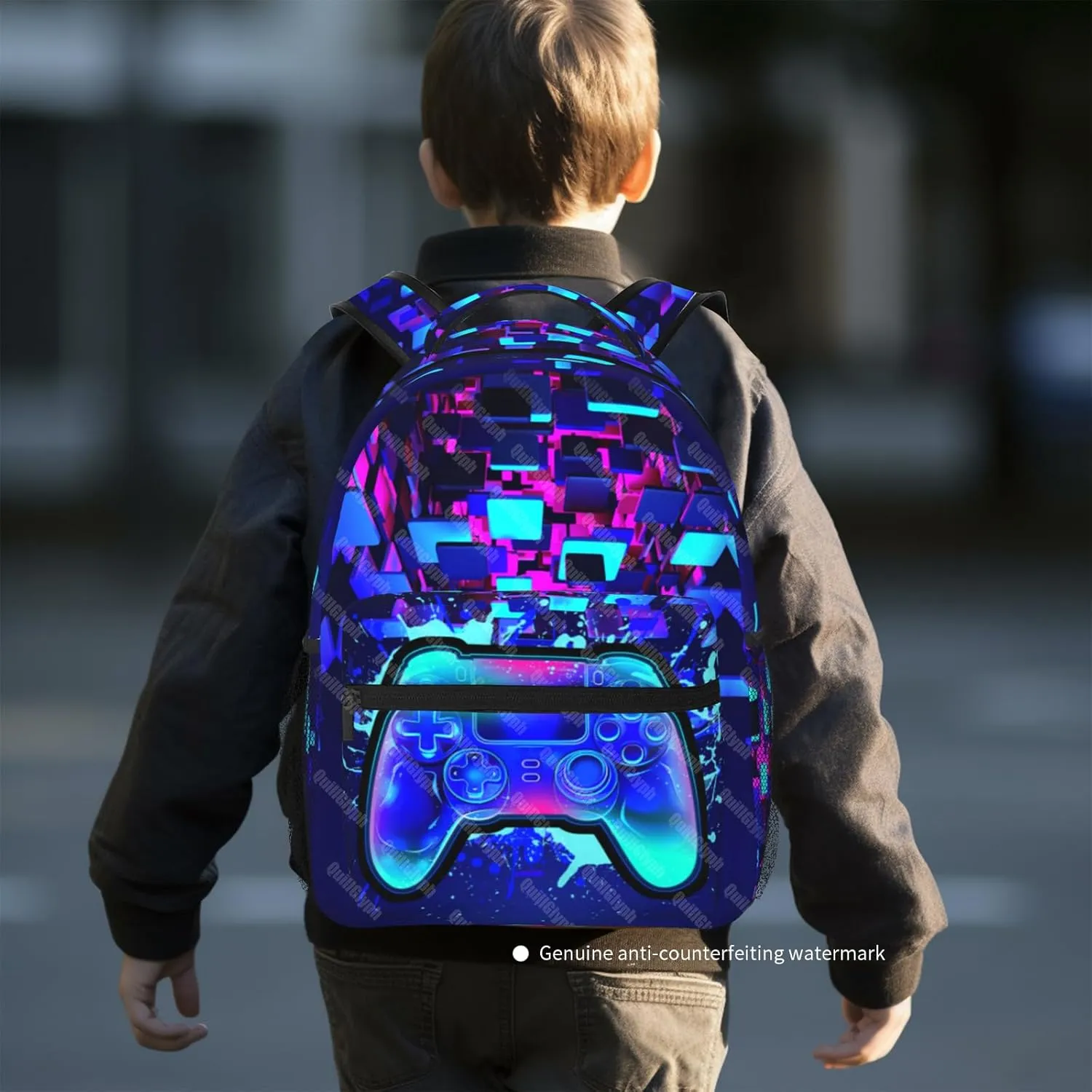 Gamer School Backpack For Boys Abstract Gamepad Boys Backpack For Kids Children Teens Backpacks Ages 6-18