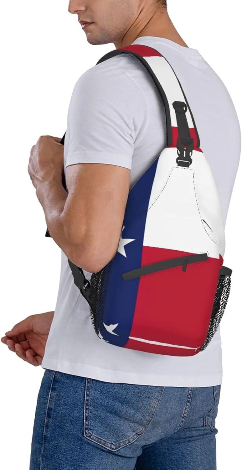 GeRRiT Texas State Flag Print Small Backpack Sling Bag For Women Men, Chest Bag Daypack Crossbody For Travel Sport, SB-122