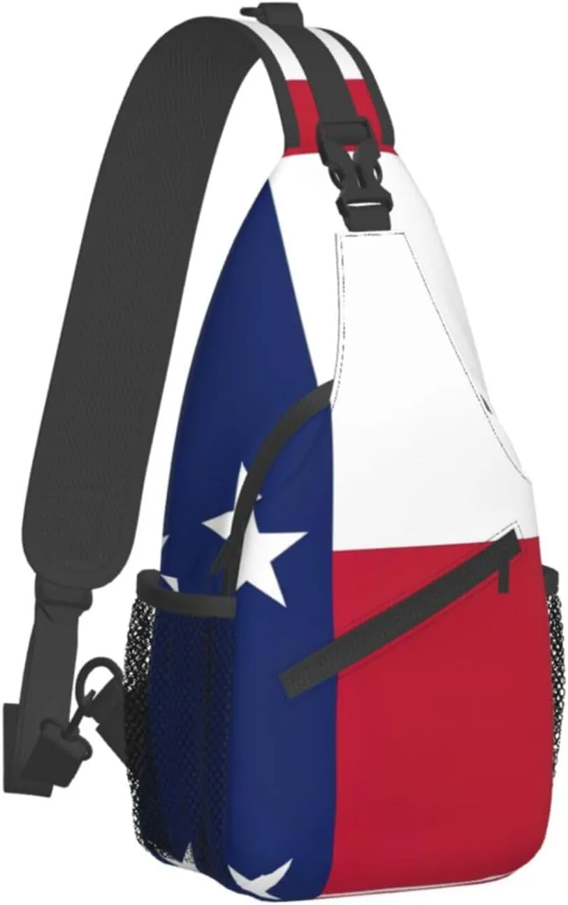 GeRRiT Texas State Flag Print Small Backpack Sling Bag For Women Men, Chest Bag Daypack Crossbody For Travel Sport, SB-122
