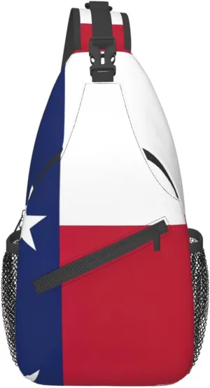 GeRRiT Texas State Flag Print Small Backpack Sling Bag For Women Men, Chest Bag Daypack Crossbody For Travel Sport, SB-122