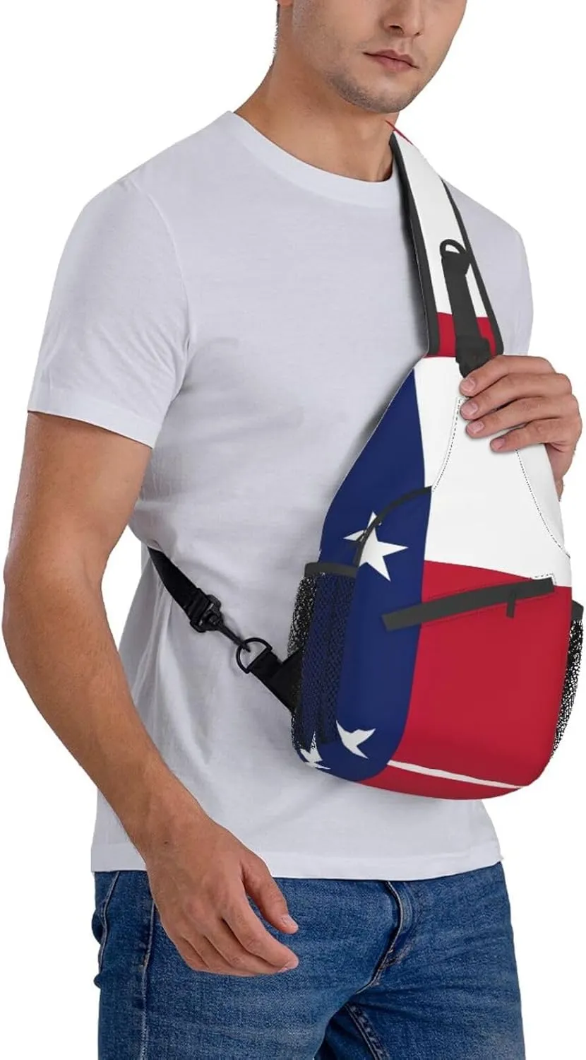GeRRiT Texas State Flag Print Small Backpack Sling Bag For Women Men, Chest Bag Daypack Crossbody For Travel Sport, SB-122