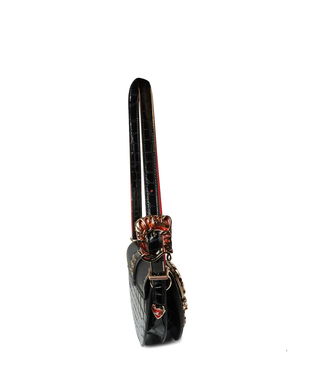 Giddy Buckle Crossbody Bag in Black