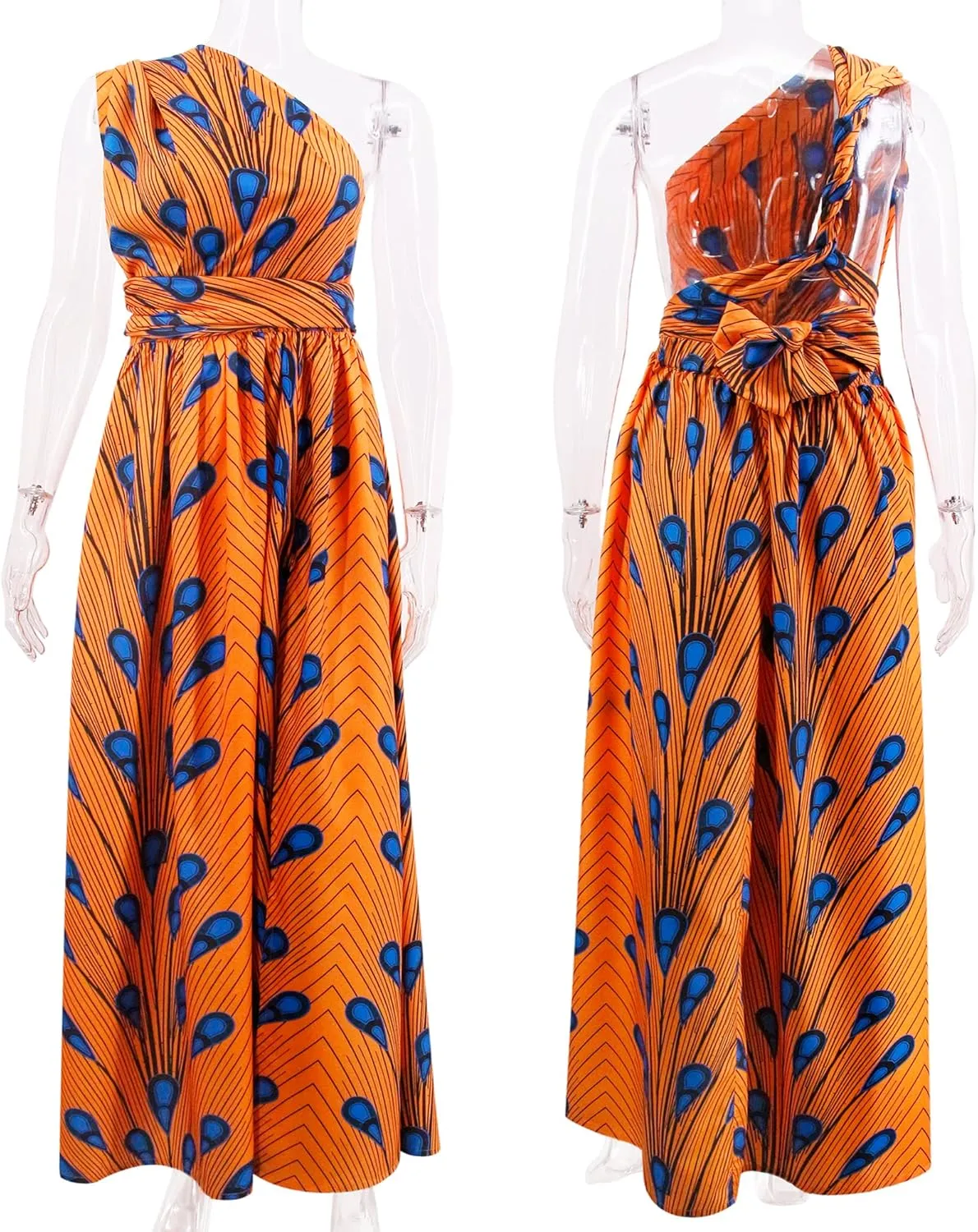 Giovacker Women's African Print Casual Party Dress Dashiki Traditional Costume