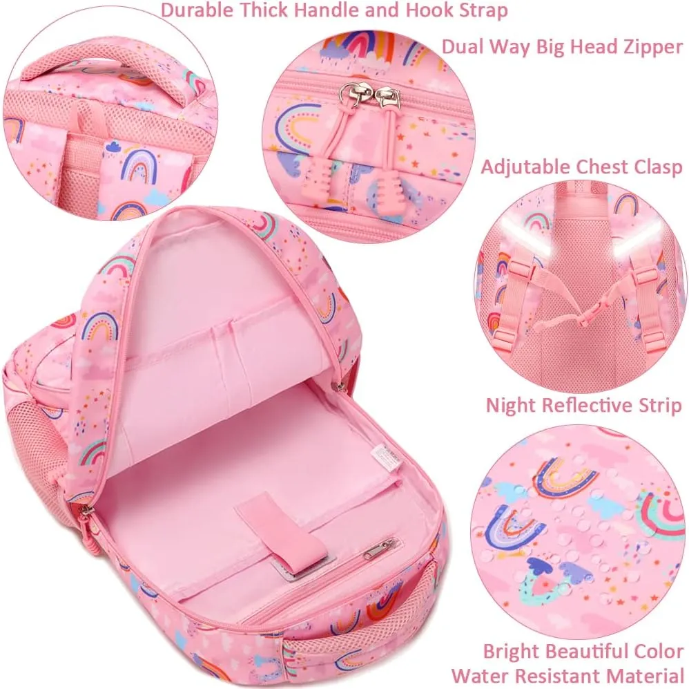 Girls Backpack for Elementary Kids School Bookbag Set Cute Unicorn Backpacks for Girls Water Resistant