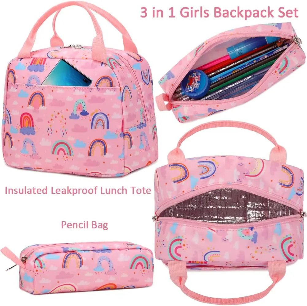 Girls Backpack for Elementary Kids School Bookbag Set Cute Unicorn Backpacks for Girls Water Resistant