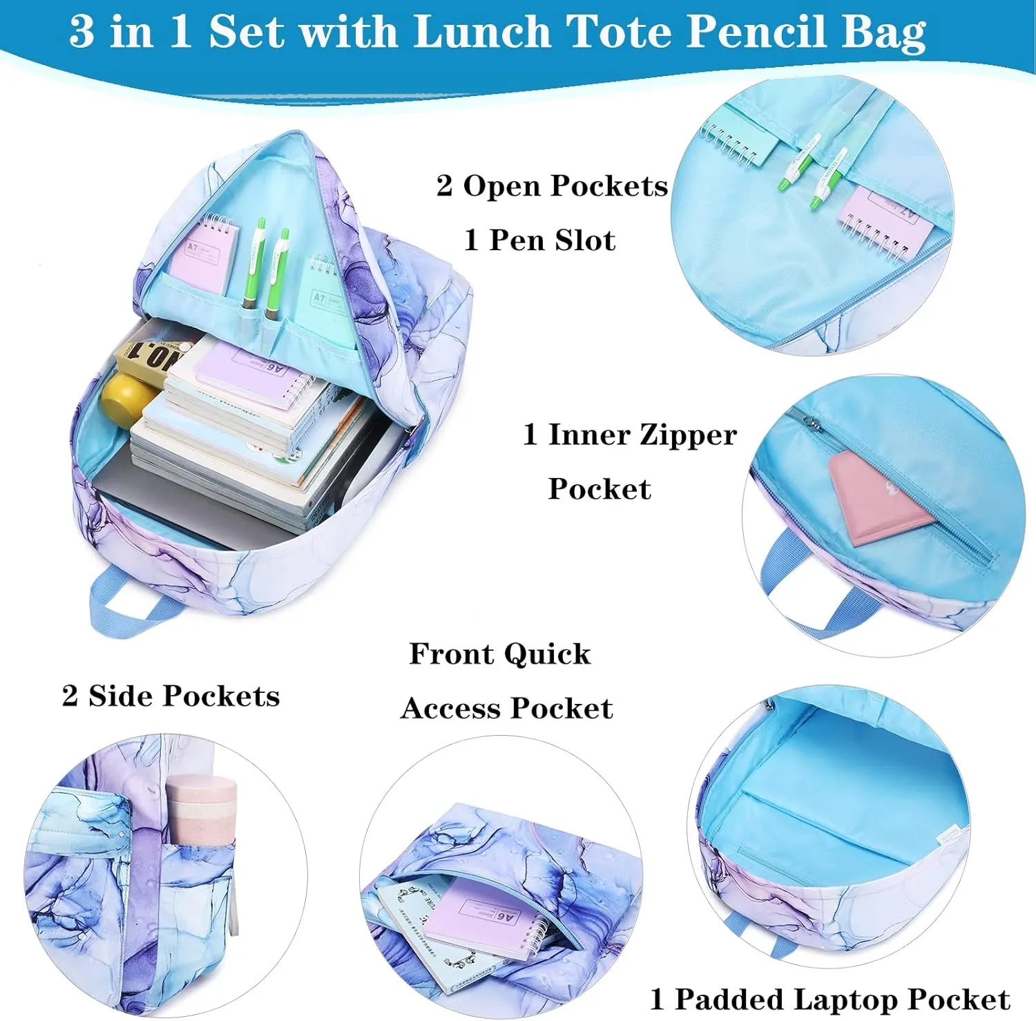 Girls Backpack School Backpack for Boys and Girls Laptop Backpack Water Resistant Middle School Bags Kids Backpacks