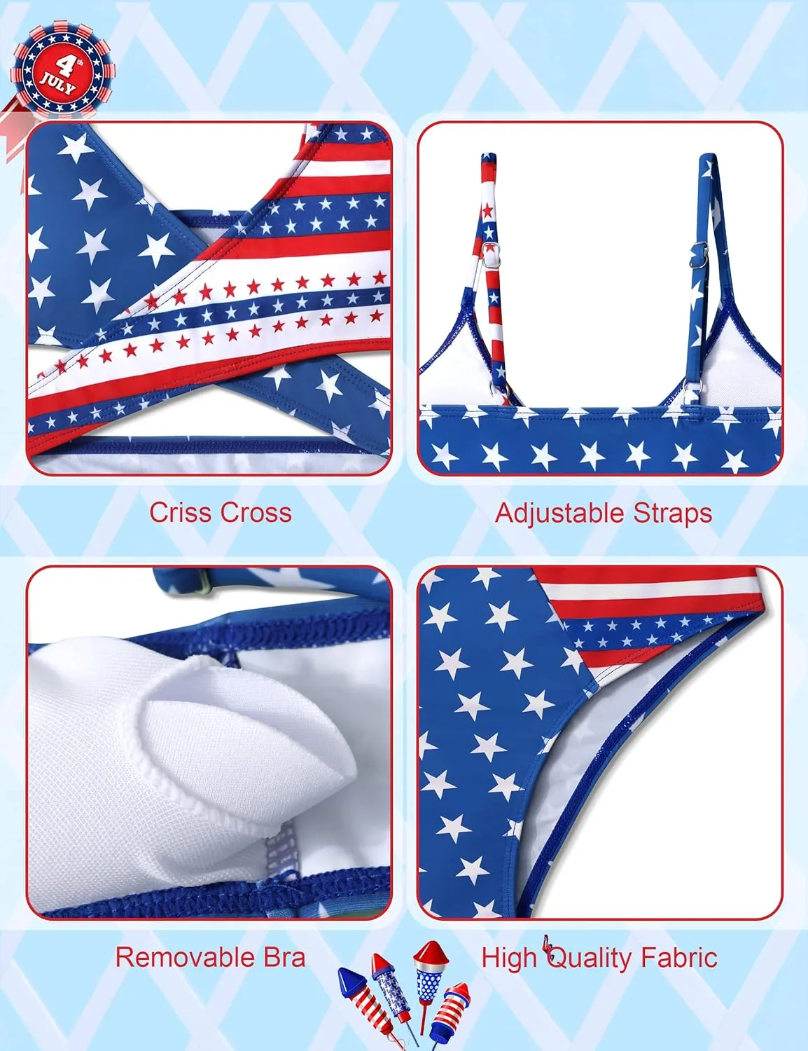 Girls Swimsuits Bikini Set,Two Piece Swimsuit Criss Cross Bathing Suit Girls' Swimwear