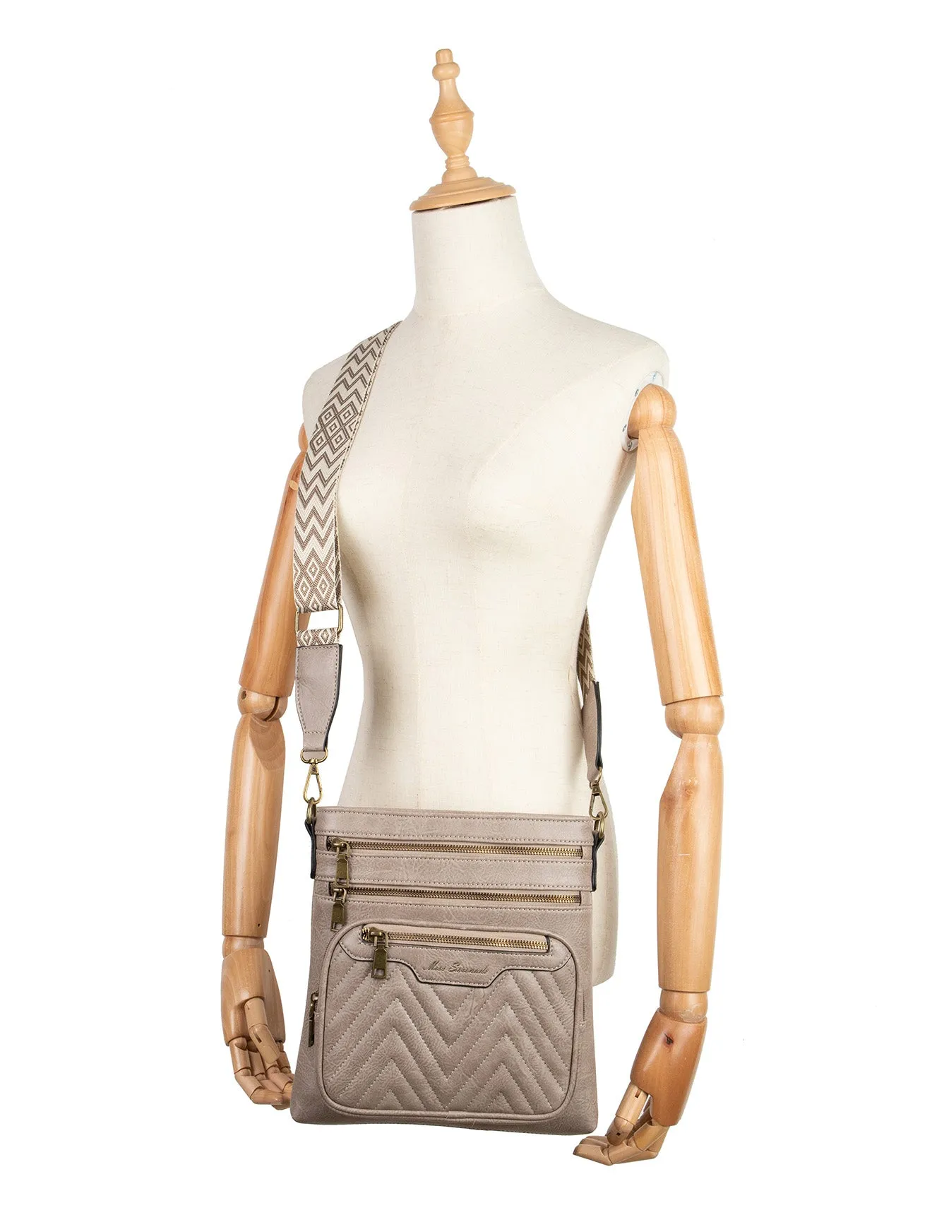 GISELLE VEGAN XBODY BAG- XB-2332-TAUPE