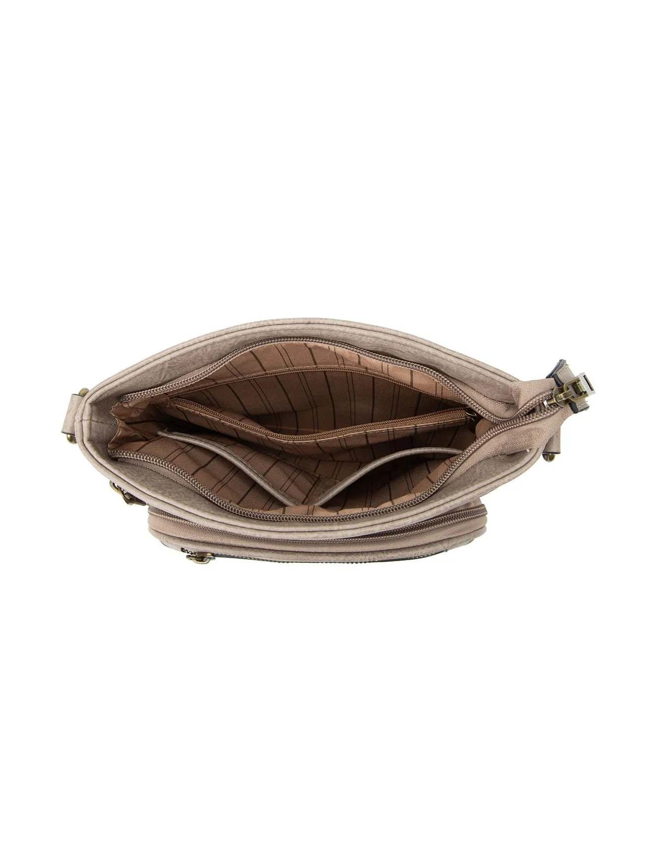 GISELLE VEGAN XBODY BAG- XB-2332-TAUPE