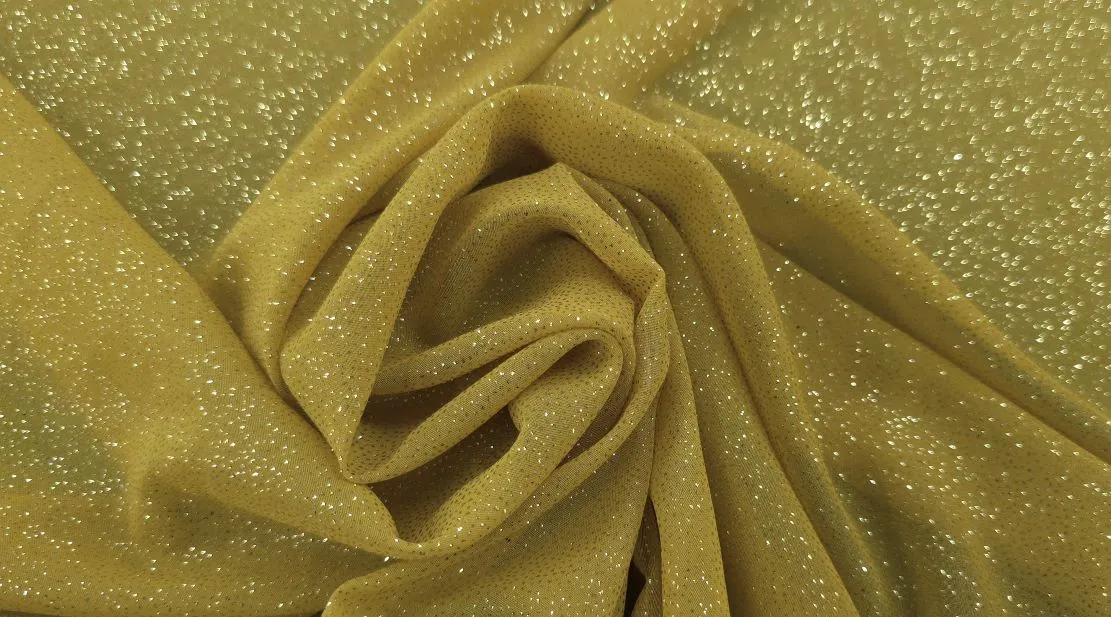 Glitter Chiffon Antique Gold