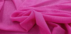 Glitter Chiffon Hot Pink
