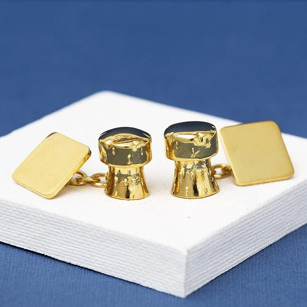 Gold Champagne Cork Cufflinks