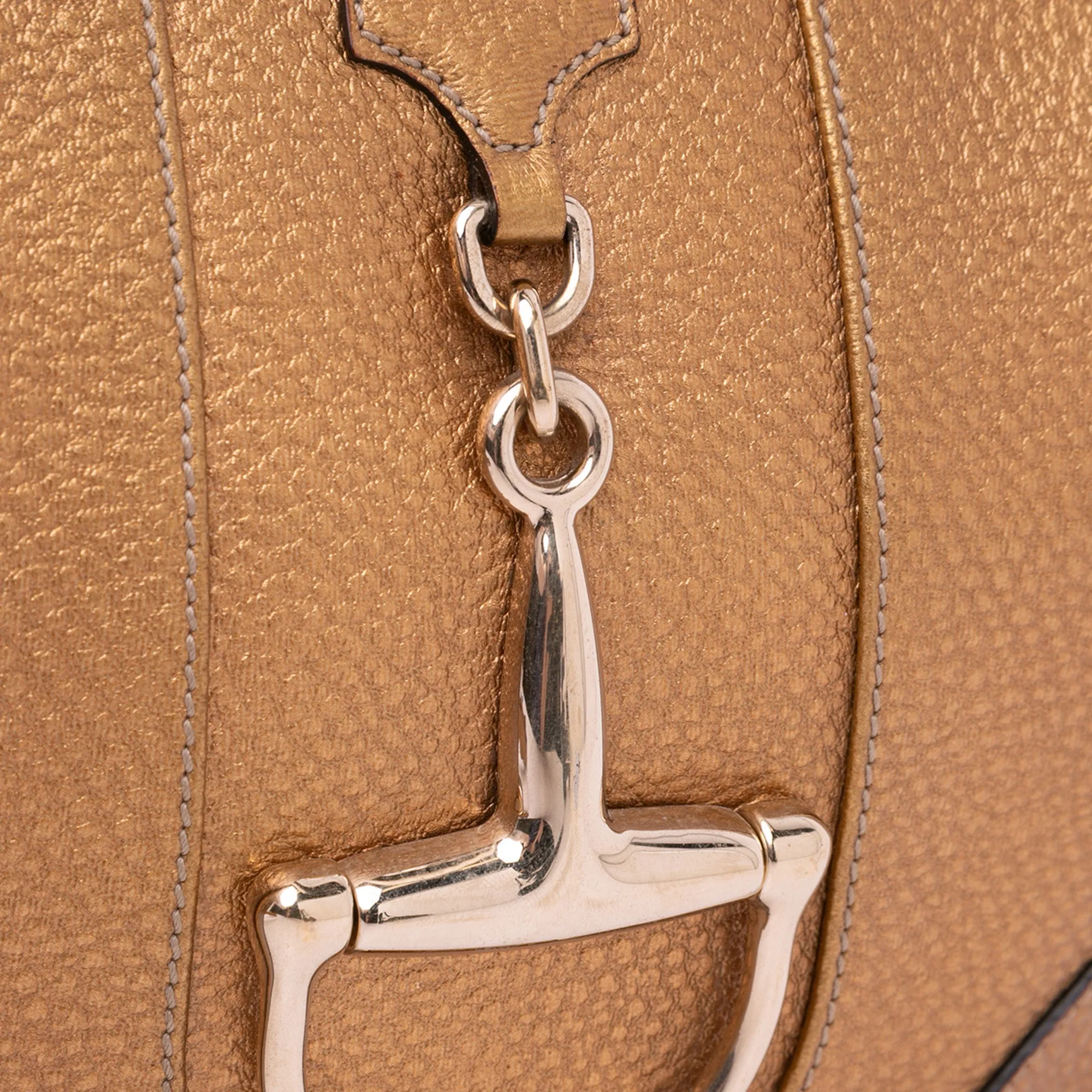 Gold Gucci Metallic Leather Horsebit Crossbody