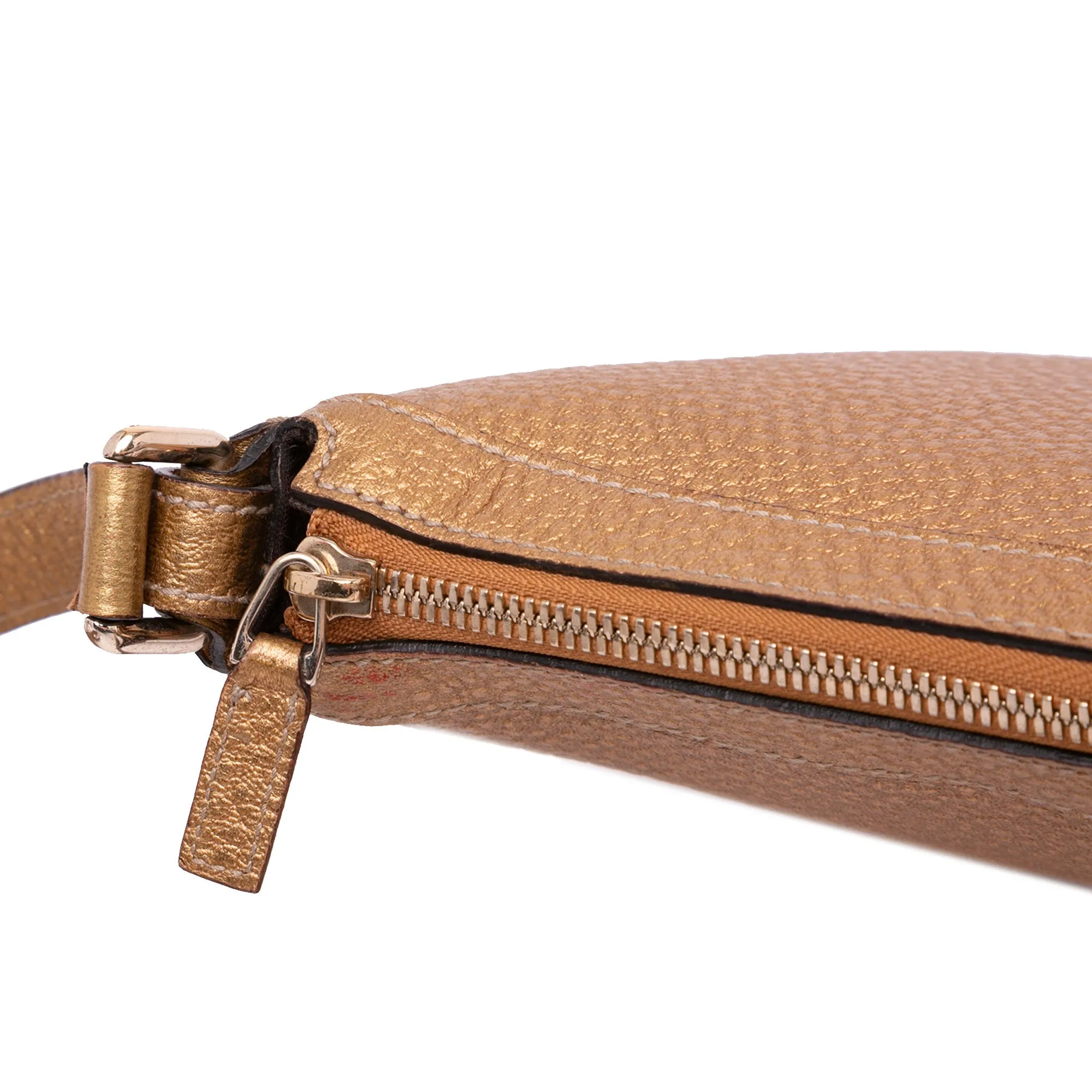 Gold Gucci Metallic Leather Horsebit Crossbody