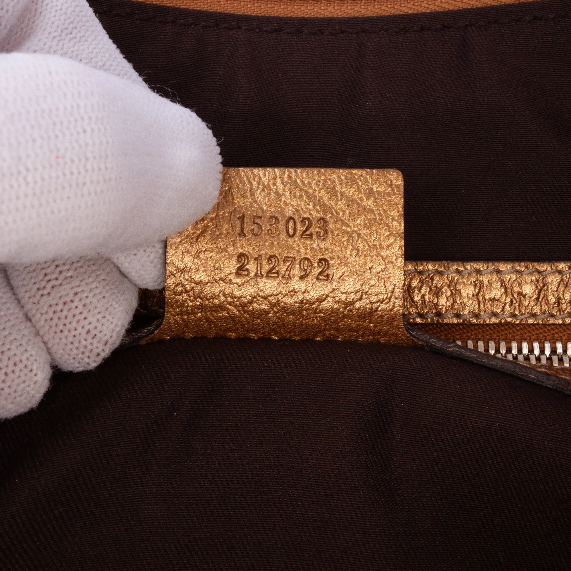 Gold Gucci Metallic Leather Horsebit Crossbody