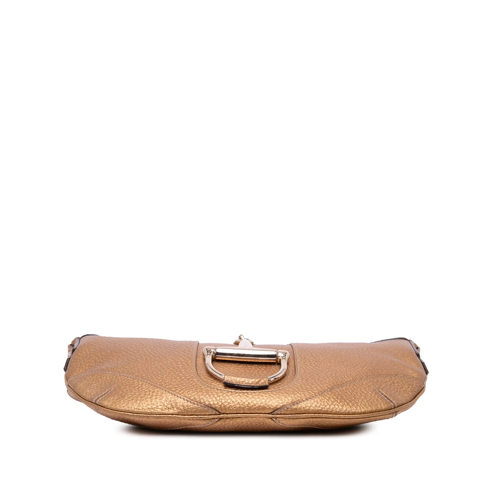 Gold Gucci Metallic Leather Horsebit Crossbody