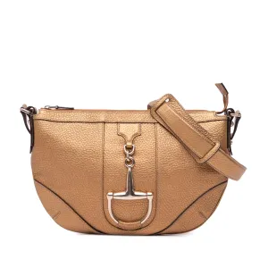 Gold Gucci Metallic Leather Horsebit Crossbody