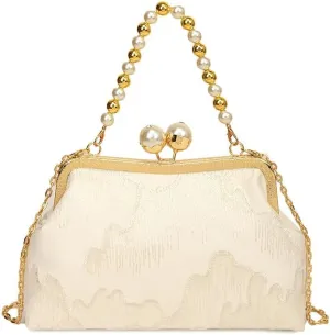 Gold Shell Bag Chinese Beaded Handbag Middle-aged Cheongsam With Chain Shoulder Bag