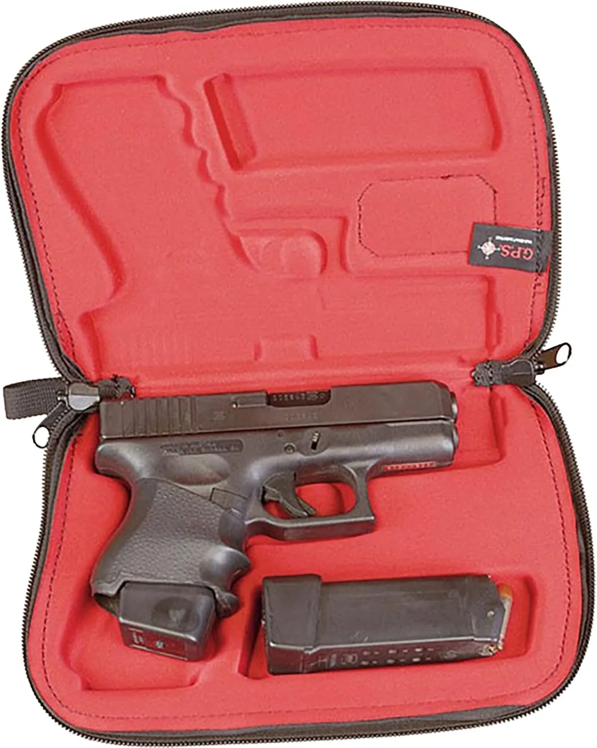 G.P.S. G. Outdoor Products Custom Molded Pistol Case with Double-Locking Zippers - Rugged Lightweight Portable Shooting Accessory - Compatible with Glock Models 17, 19, 22, 23, 26 and 28