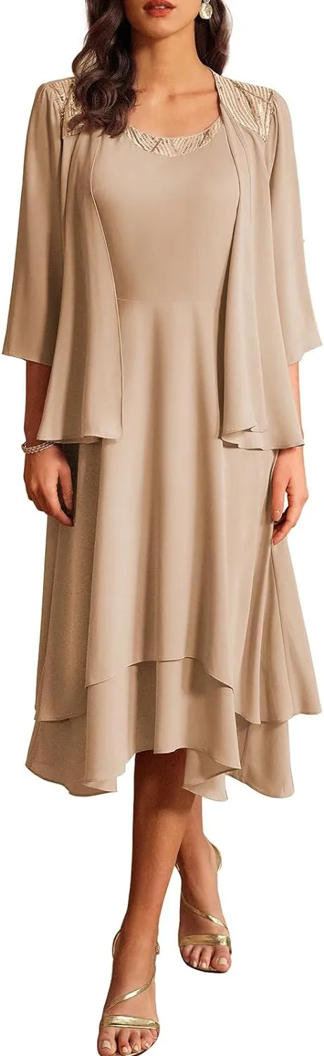 GRACE KARIN Women Dresses for Party Formal 2025 Mother of The Bride Dress Wedding Guest Dress with Jacket