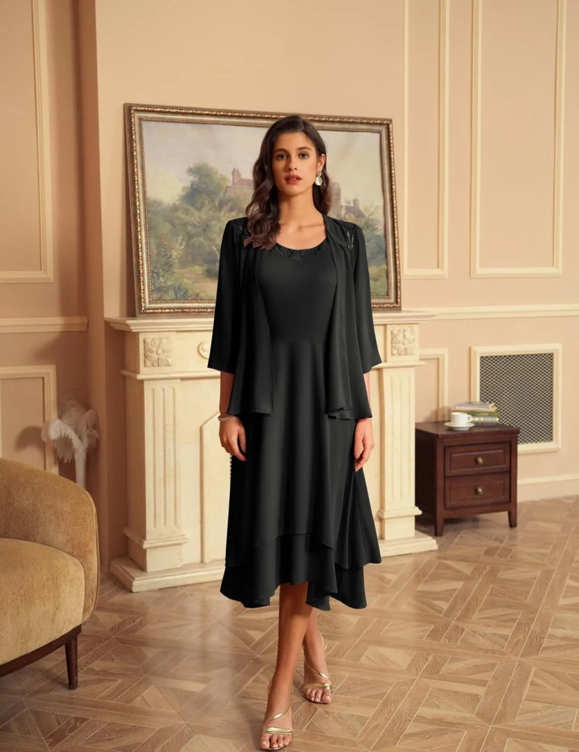 GRACE KARIN Women Dresses for Party Formal 2025 Mother of The Bride Dress Wedding Guest Dress with Jacket