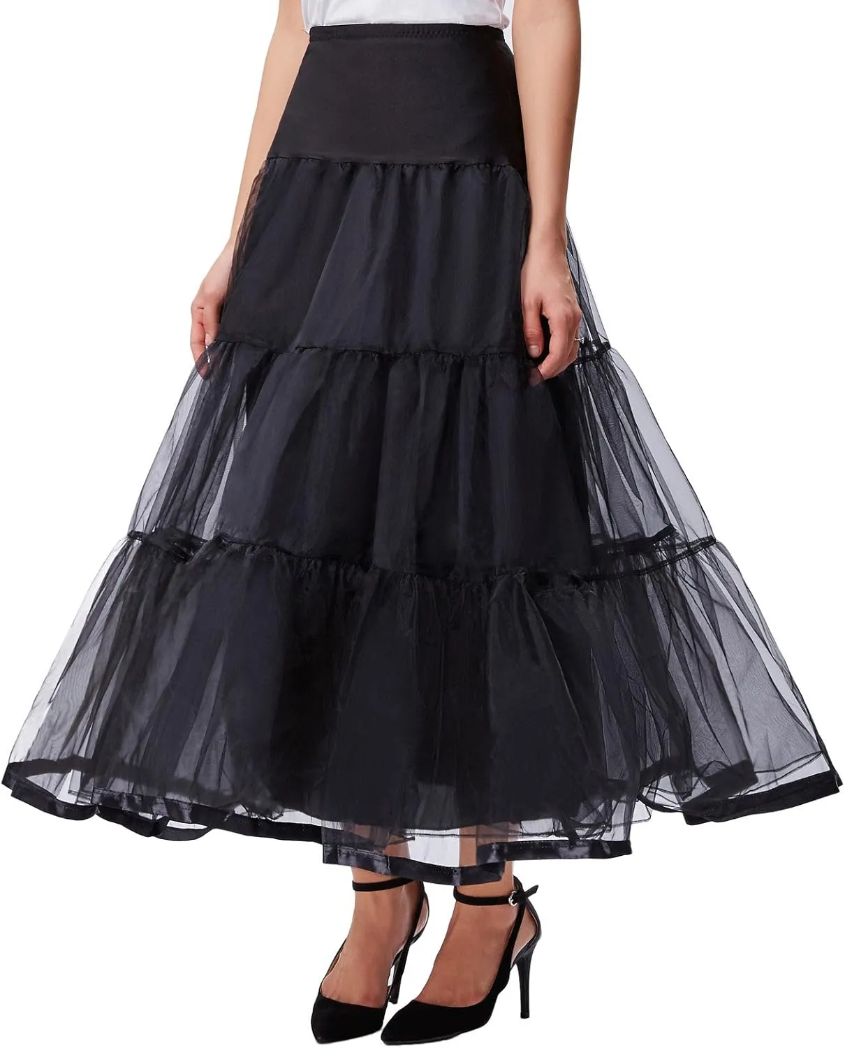 GRACE KARIN Women's Ankle Length Petticoats Wedding Slips Plus Size S-3X