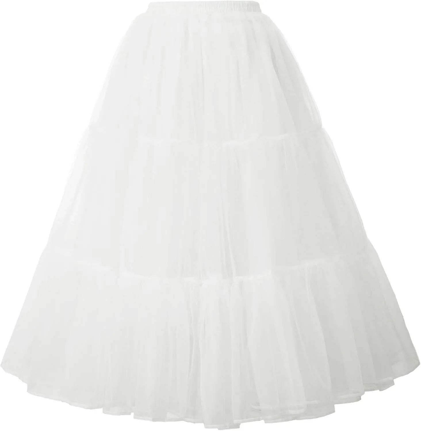 GRACE KARIN Women's Long Petticoat Crinoline Underskirt for Long Dress Mid Length Wedding Petticoat