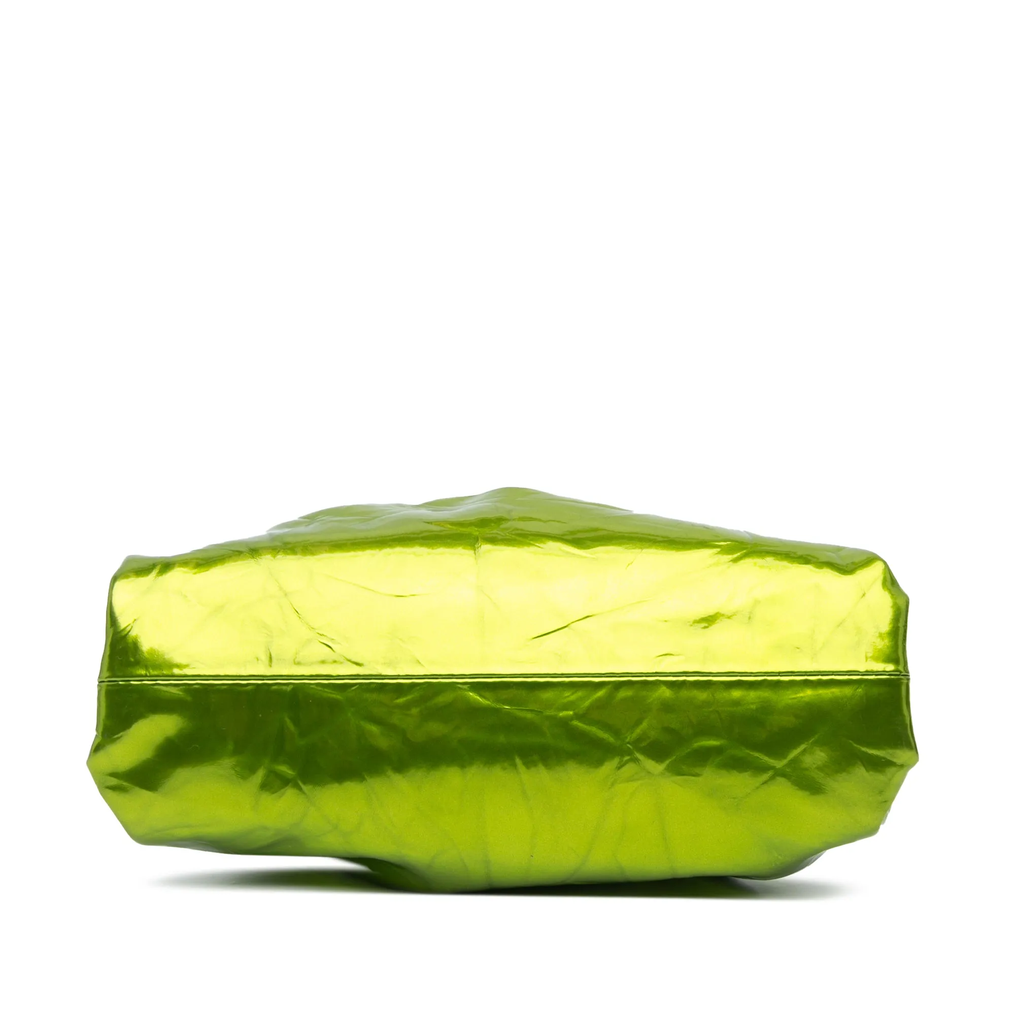 Green Bottega Veneta Metallic Crushed Calfskin The Mini Pouch Crossbody Bag