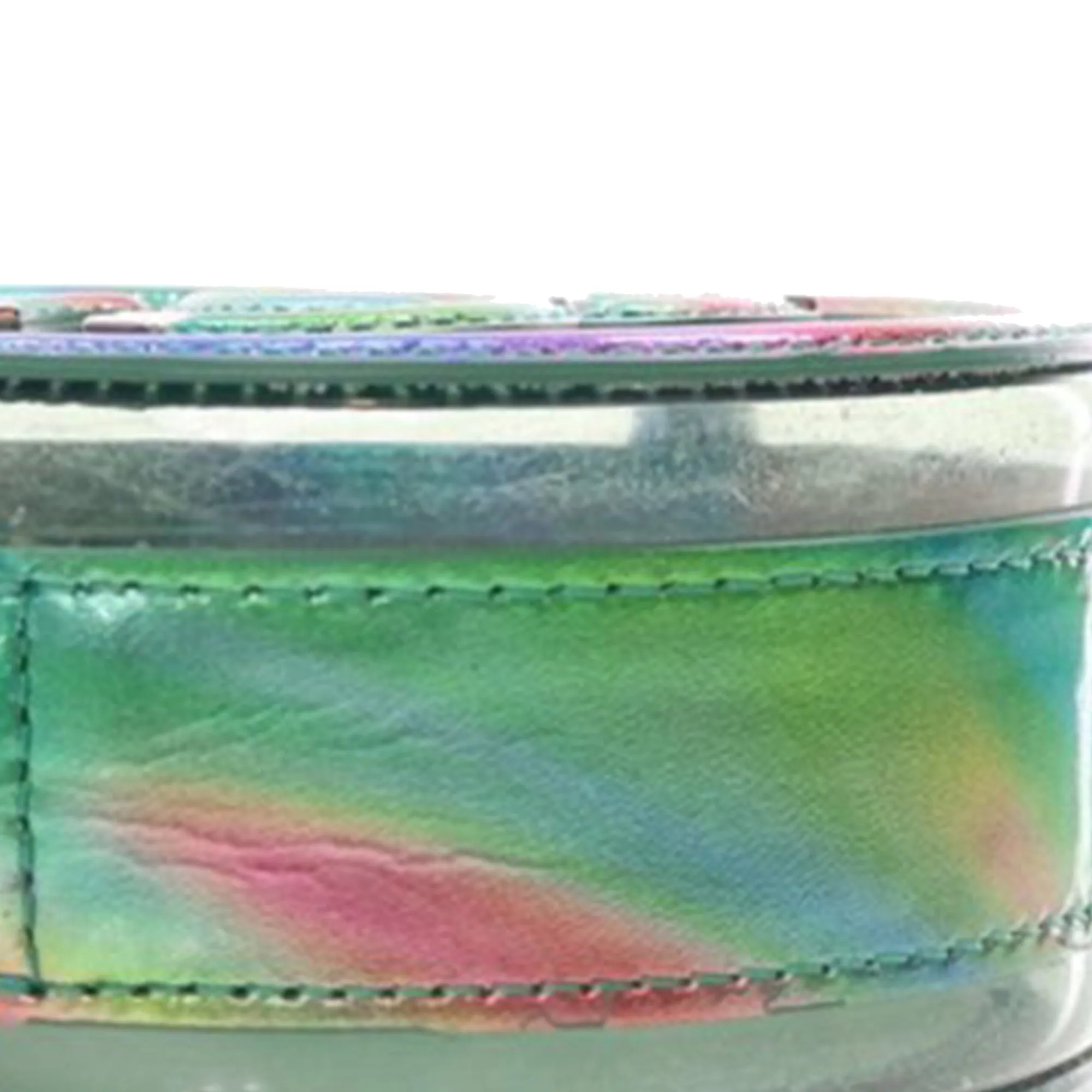 Green Chanel PVC and Metallic Lambskin CC Filigree Round Clutch with Chain Crossbody Bag