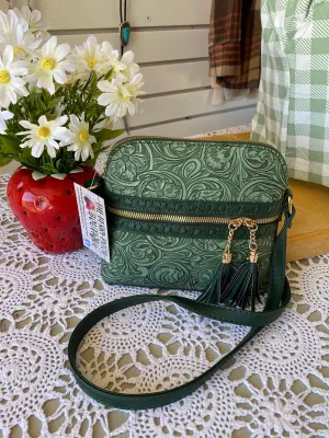 Green Embossed Purse